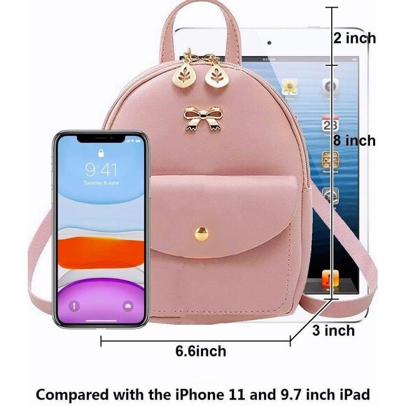 New Women Small Backpack Purse, Lightweight Crossbody Wallet Bag - Pink 4 - Picture 2 of 9